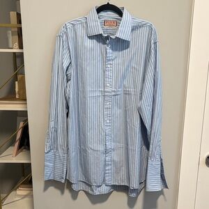 Thomas Pink Men's Blue Striped Dress Shirt